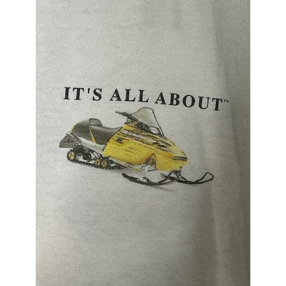 Anvil It's All About SnowMobiling Graphic Print Short Sleeve T Shirt White - Picture 4 of 5
